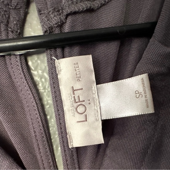 Woman’s Petite Purple Short-Sleeved Tie Waist Knee-Length Loft Dress” Casual - Picture 6 of 12